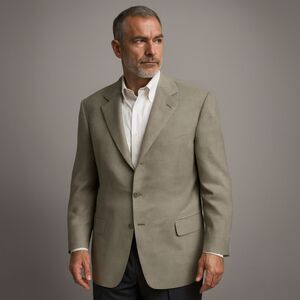 Ermenegildo Zegna Black Houndstooth Wool Button Up Blazer Jacket   Mens Size 58R